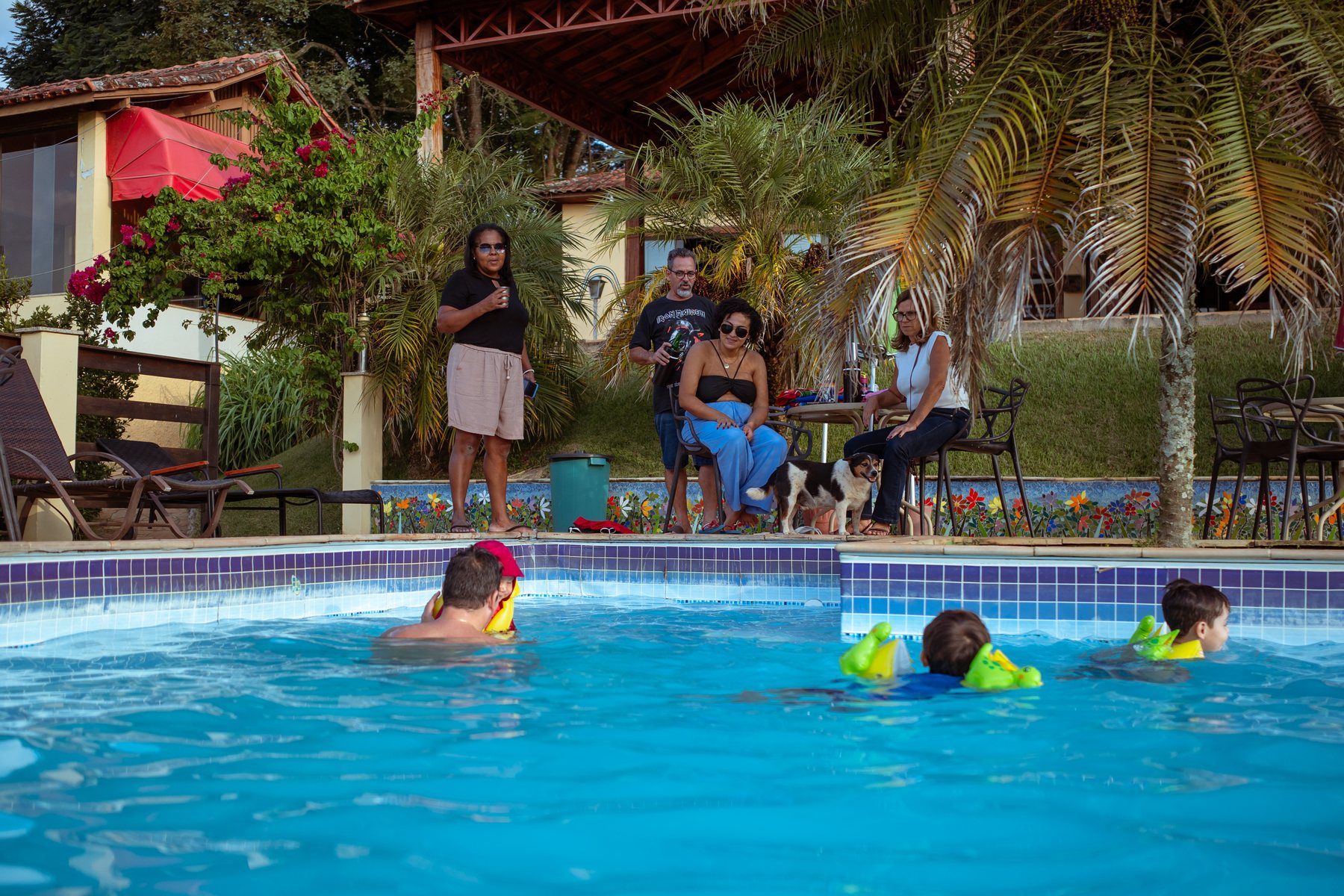 Área de piscina para momentos em família